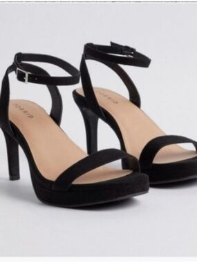 Classic Black Ankle-Strap Platform Heels